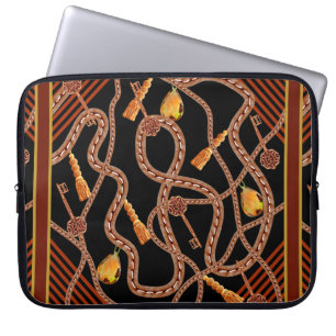 Chain pattern, scarf pattern. scarf design baroque laptop sleeve