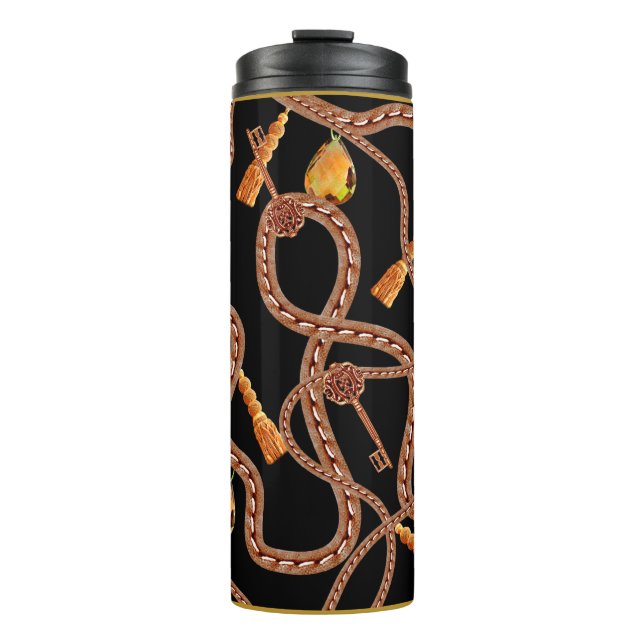 Chain pattern, scarf pattern. scarf design baroque thermal tumbler (Front)