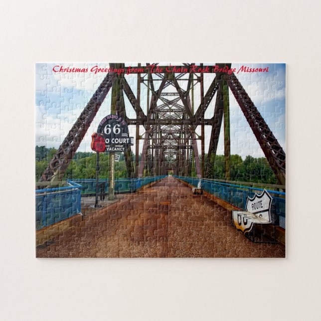 Chain Rocks Bridge Missouri. Christmas Greetings Jigsaw Puzzle (Horizontal)