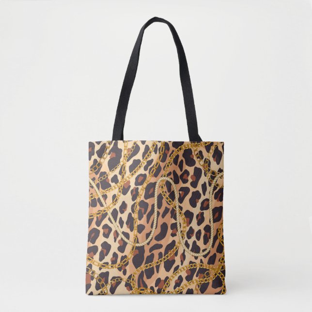 Chain seamless pattern. Animal print. Baroque tren Tote Bag (Front)
