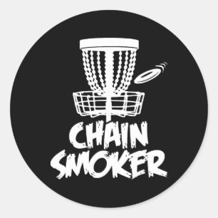 Chain Smoker Disc Golf Classic Round Sticker
