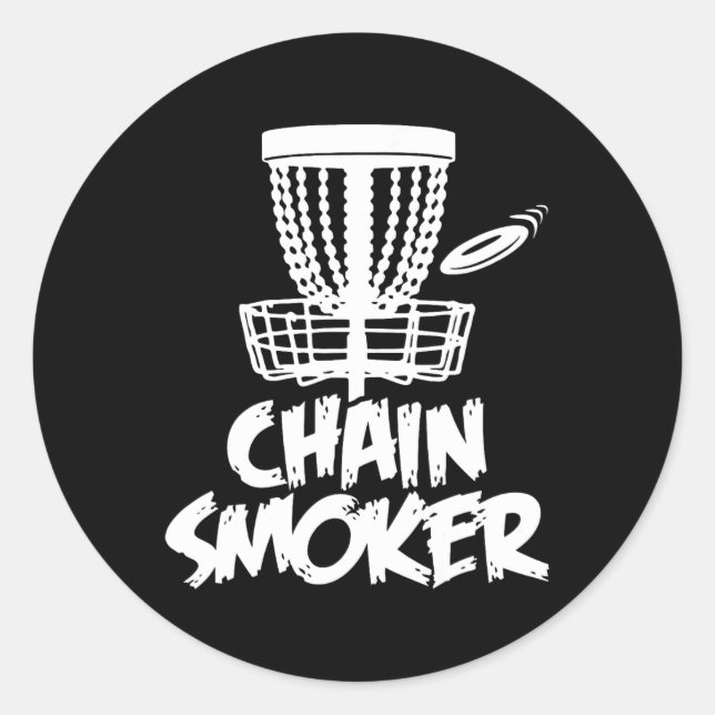 Chain Smoker Disc Golf  Classic Round Sticker (Front)
