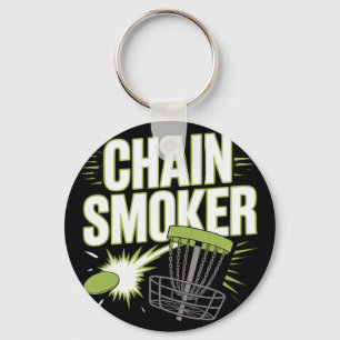 Chain Smoker Disc Golf Sket Frisbee Player Key Ring