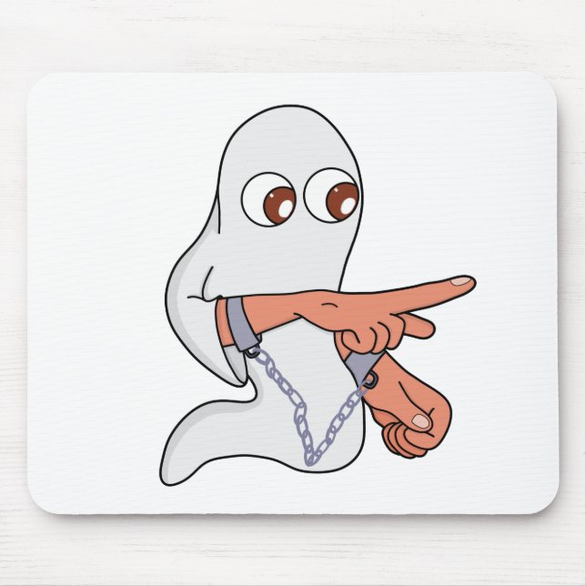 Chained ghost pointing forward mouse pad (Front)