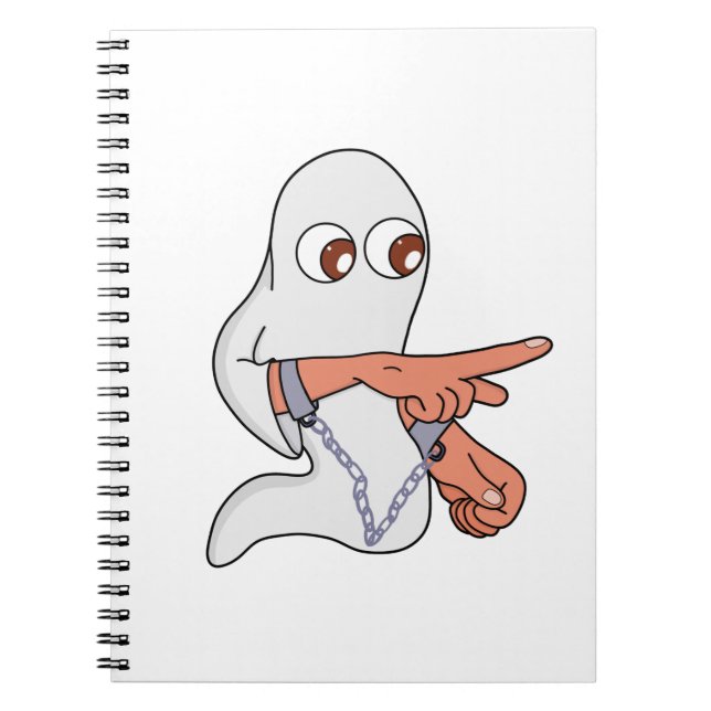 Chained ghost pointing forward notebook (Front)