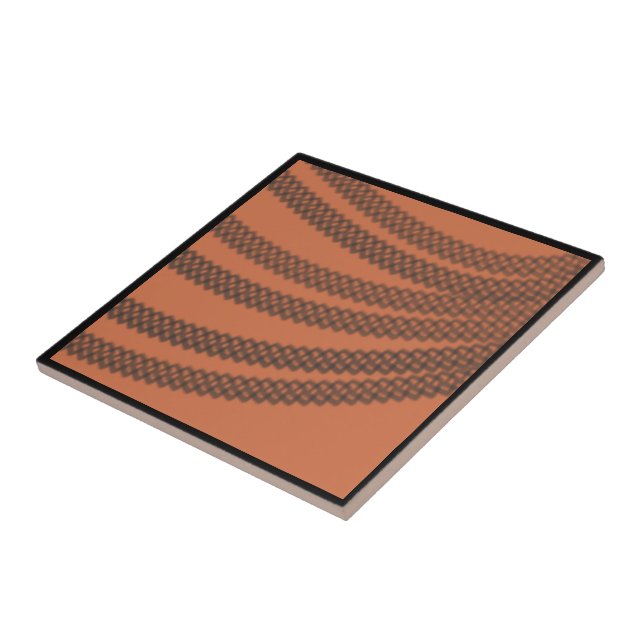 Chained Link Fuzz Grey On Copper Pattern Ceramic Tile (Side)