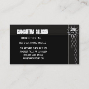 Chained Skull Industrial Goth Business Card