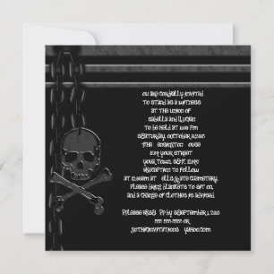 Chained Skull Industrial Goth Invitations