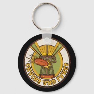 Chains And Lanes Disc Golf Course Player  Key Ring