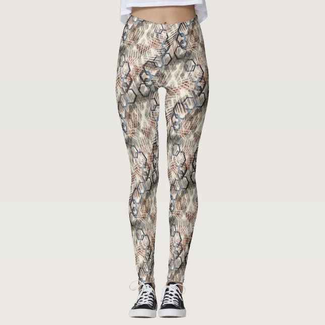 Chains on palm leaves. leggings (Front)