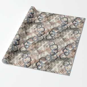 Chains on palm leaves. wrapping paper