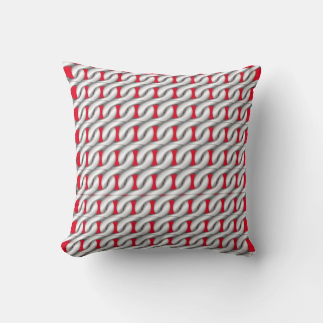 Chains Throw Pillow, Red Cushion (Front)