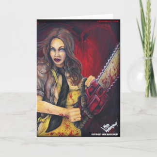 Chainsaw Chick Greeting Card
