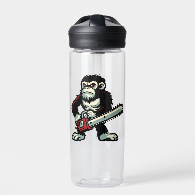 Chainsaw Chimp Water Bottle (Front)