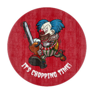 Chainsaw Clown It's Chopping Time! Alternative Art Cutting Board