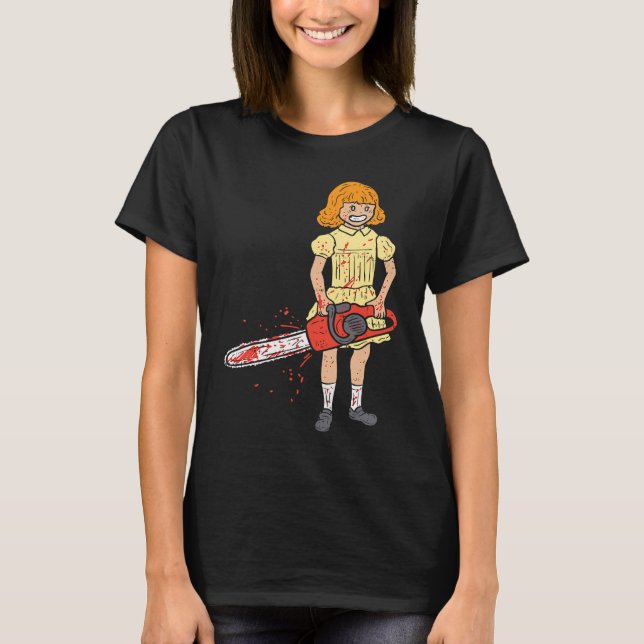 Chainsaw Girl I Horror Punk Gothic Pastel Goth Hal T-Shirt (Front)