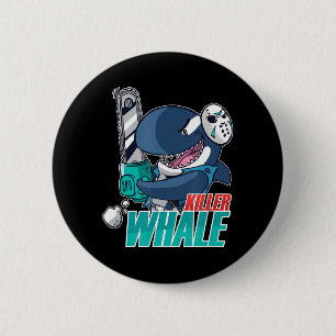 Chainsaw Killer Whale Costume Fun Orca Halloween 6 Cm Round Badge