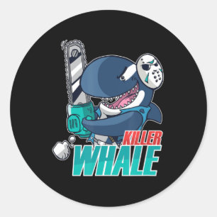 Chainsaw Killer Whale Costume Fun Orca Halloween  Classic Round Sticker