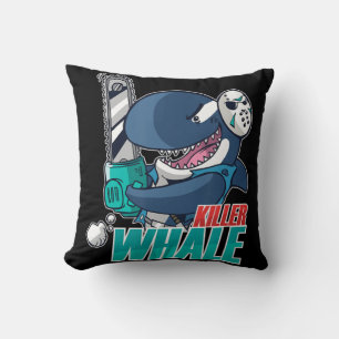 Chainsaw Killer Whale Costume Fun Orca Halloween Cushion