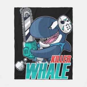 Chainsaw Killer Whale Costume Fun Orca Halloween  Fleece Blanket