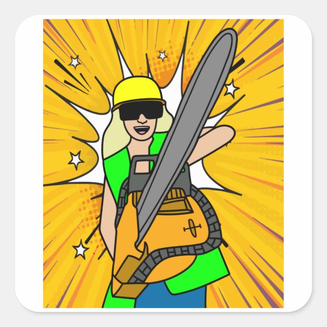 Chainsaw Lumberjack Chainsaw Square Sticker (Front)