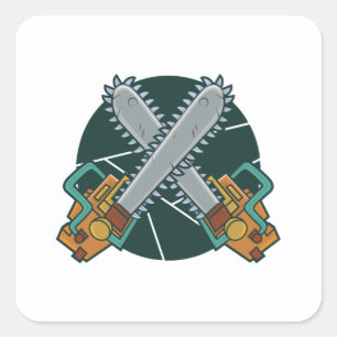 Chainsaws Square Sticker