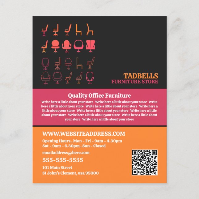 Chair Icons - Furniture Store Sales Flyer (Front)