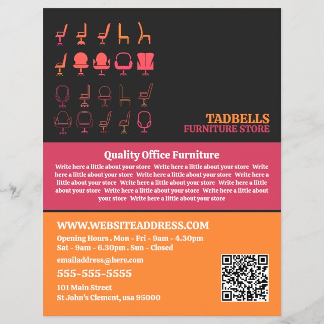 Chair Icons - Furniture Store Sales Flyer (Front)