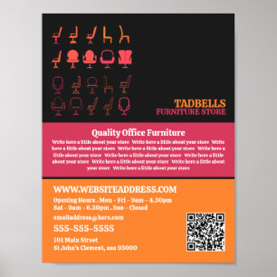 Chair Icons - Furniture Store Sales Poster