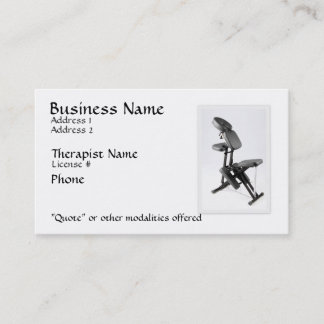 Chair Massage Therapist Business Card