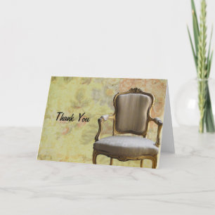 Chair With Rosey Background, Thank You Card