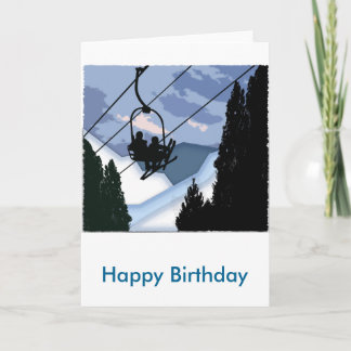 Chairlift Full of Skiers Card