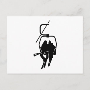 Chairlift ski lift postcard