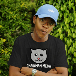 Chairman Meow, Black Cat T-shirt for Guys
