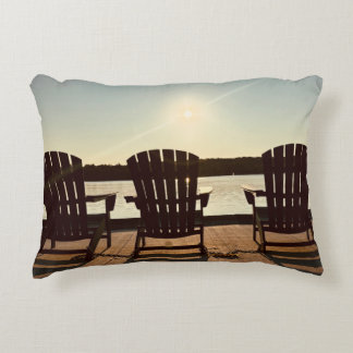 Chairs by the lake decorative cushion