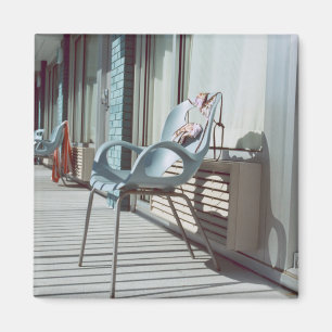 Chairs Outside Beach Hotel Rooms Magnet