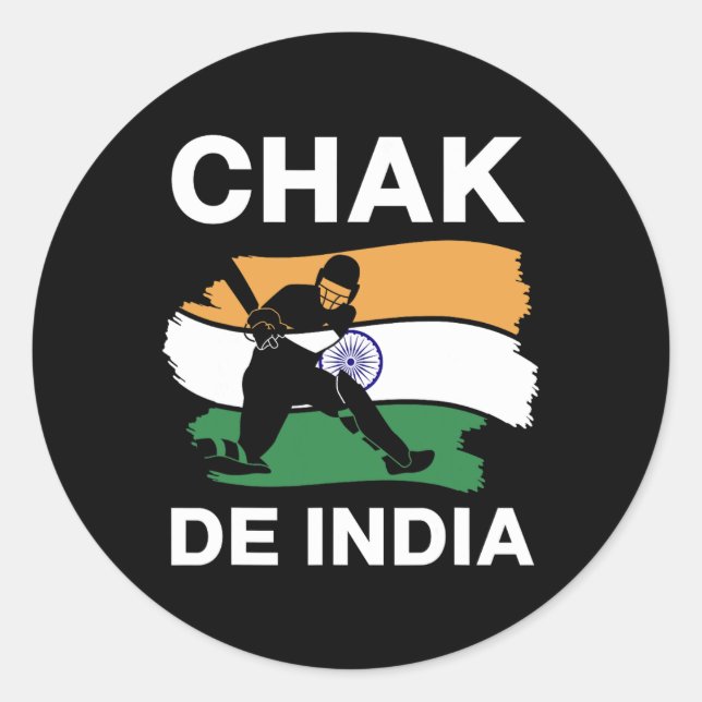 Chak De India - Indian Cricket Team Players Wear I Classic Round Sticker (Front)