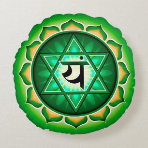 Chakra Anahata Yoga Round Pillow