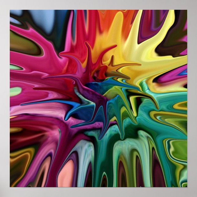 Chakra Balance Bright Colourful Abstract Poster (Front)