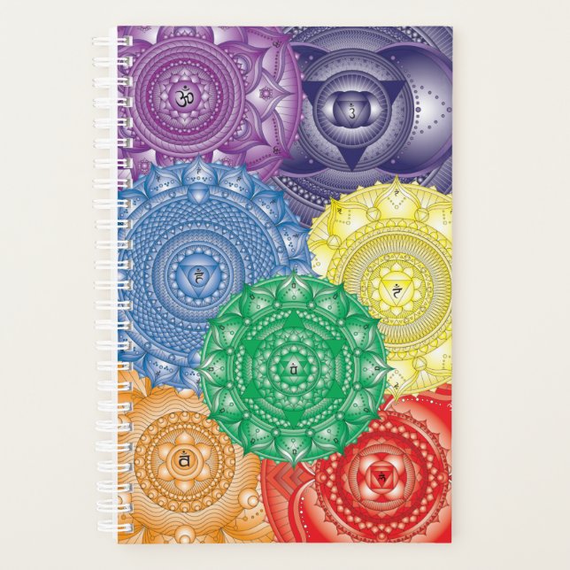 Chakra Collage Mandala Multi Colour Planner (Front)