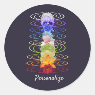 Chakra Colour Flowers Zen Spiritual Classic Round Sticker