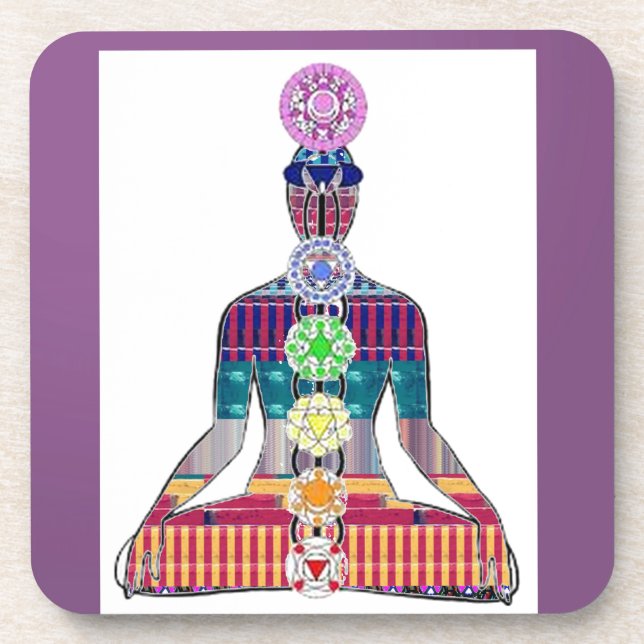 CHAKRA diagram Yoga Meditation Peace NVN630 FUN Coaster (Front)