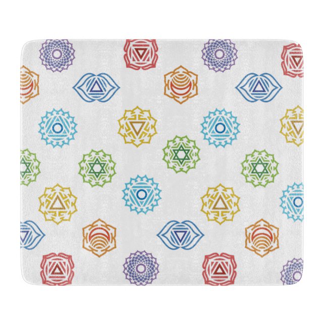 Chakra Energy Glass Cutting Board (Front)