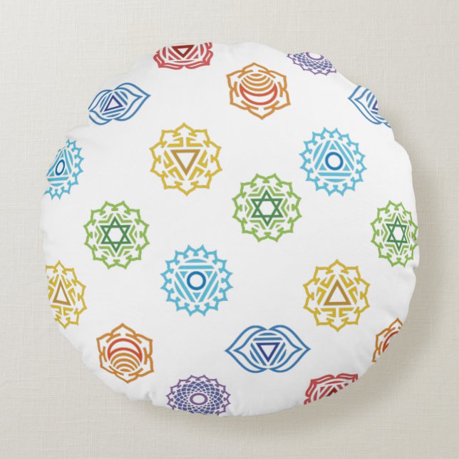 Chakra Energy Round Pillow (Front)