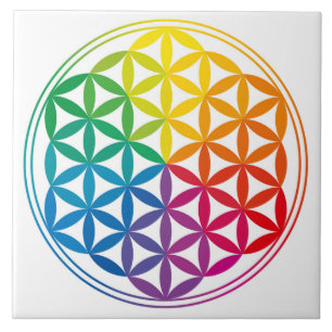Chakra Flower Of Life Crystal Grid Tile