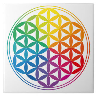 Chakra Flower Of Life Crystal Grid Tile