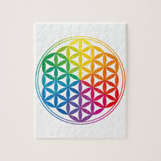 Chakra Flower Of Life Grid Jigsaw Puzzle