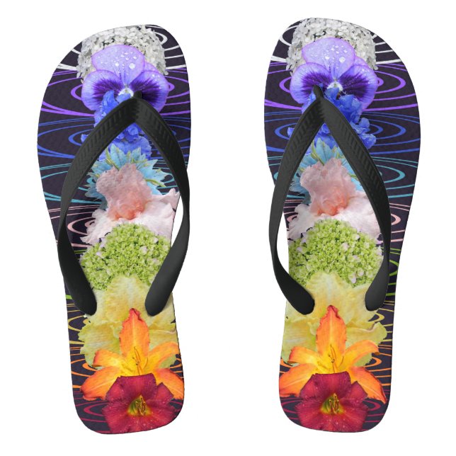 Chakra Flowers Zen Meditation Thongs (Footbed)