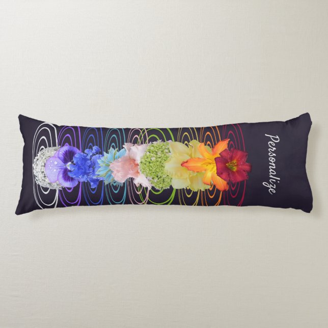 Chakra Flowers Zen Yoga Spiritual Personalised  Body Cushion (Front)