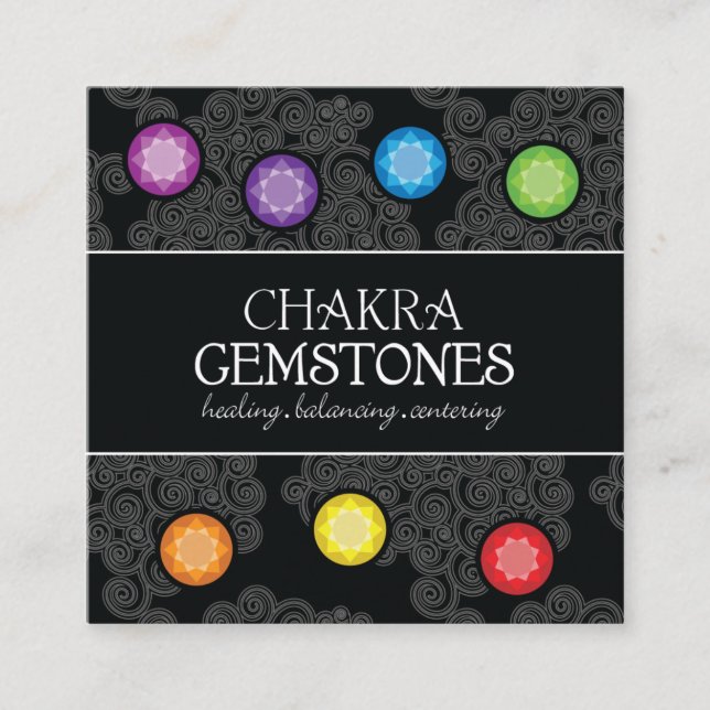 Chakra Gemstones Wallet Card (Front)
